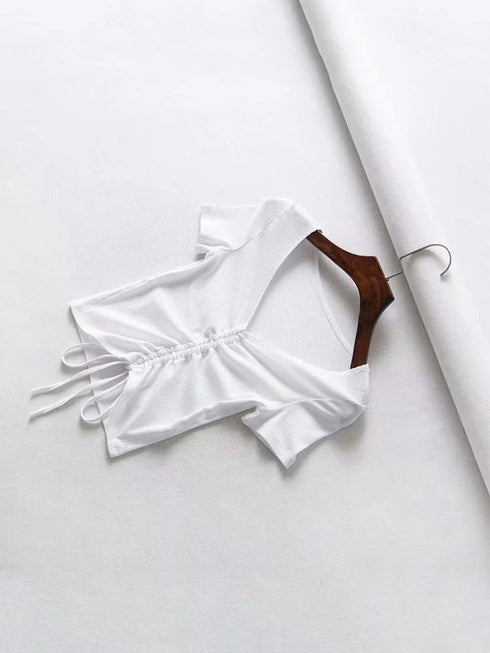 Sexy V Neck Cropped Tank Tops Women Slim Fit Ribbed Camis Candy Colors for Summer Party Streetwear