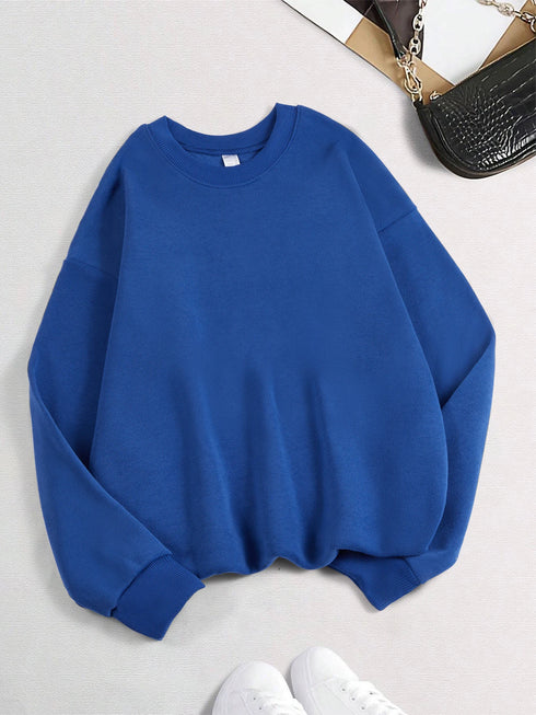 Women's Loose Fleece Pullover Sweatshirt