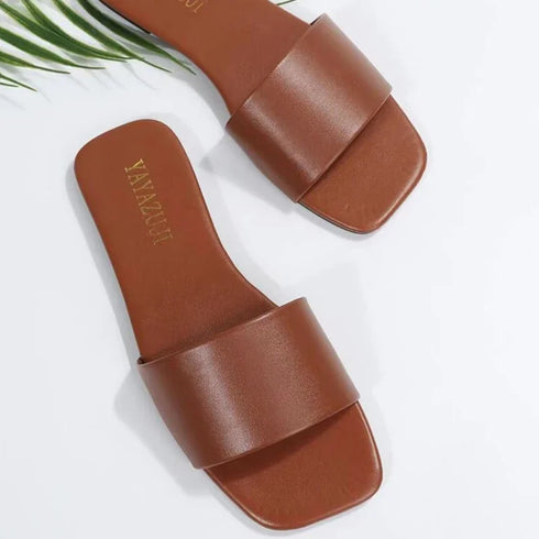 Minimalist Single Band Slide Sandals for Women