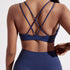 Solid Colour Cross Back Sport Bra for Women
