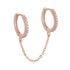 Stainless Steel Link Chain Hoop Earrings with Zirconia
