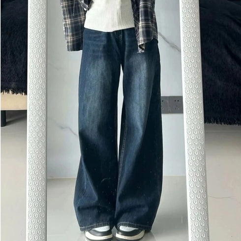 Womens Baggy High Waist Denim Jeans