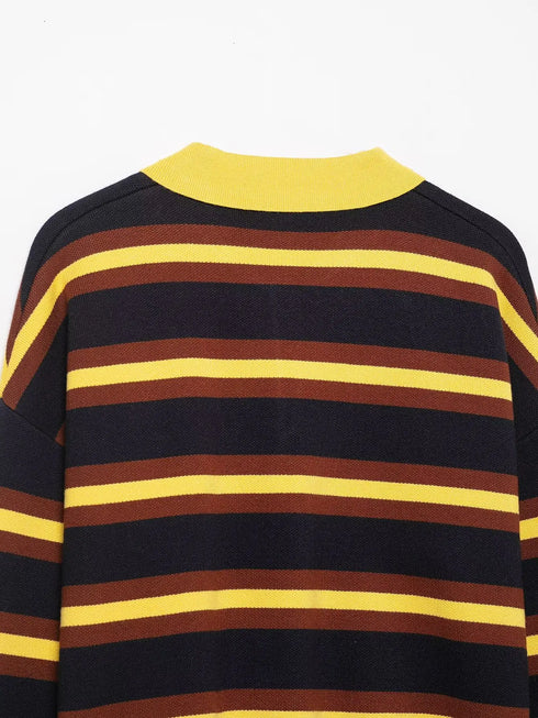 Casual Striped Knitted Pullover Sweater