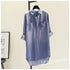 Casual Long Sleeve Blouse with Double Pockets