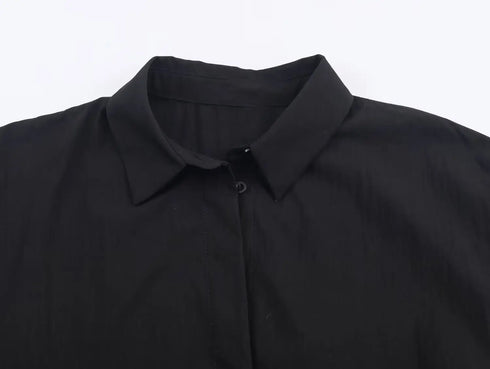 Oversized Black Poplin Shirt for Women