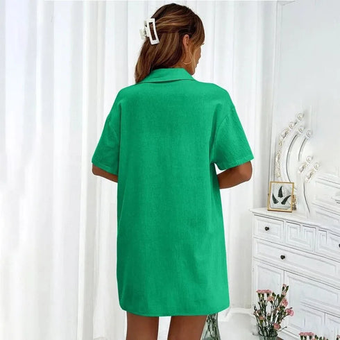 Solid Colour Casual Loose Short Pants Set for Women