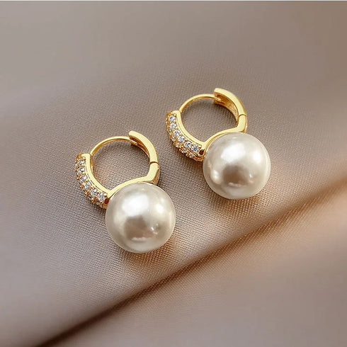 Light Luxury Imitation Pearl Drop Earrings for Women