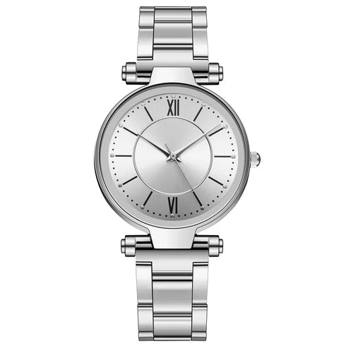 Luxury Rose Gold Stainless Steel Quartz Watch for Women