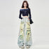 Trendy Y2K Vintage Wide Leg Jeans with Artistic Print