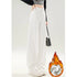 High Waist Fleece Thermal Denim Pants for Women