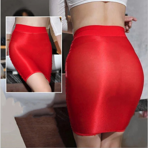 Black Wrap Mini Pencil Skirt for Women