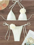 Floral Bandeau Thong Bikini Set for Women