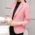 Black Women Blazer Slim Fit Office Work Jacket with Pockets
