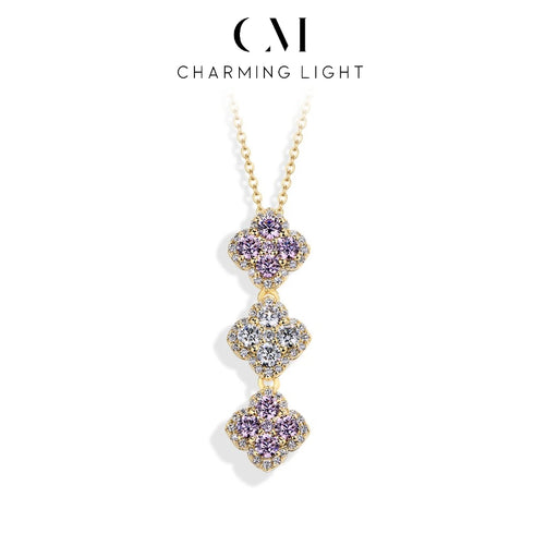 Sparkling Moissanite Diamond Necklace in 925 Silver