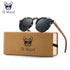 Oi Wood Sunglasses Women Men's Sun Glasses Walnut Wood Round Red Lens Tortoise Shell Frames