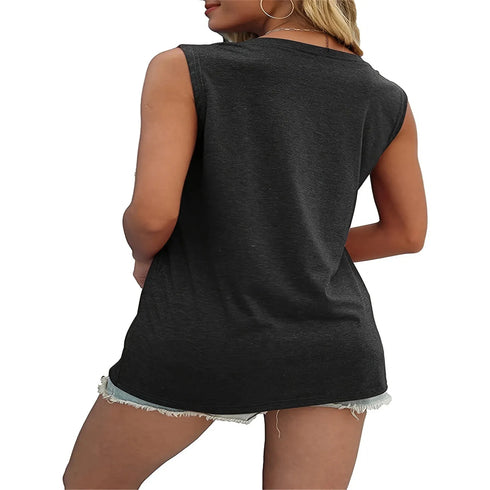 Women's Coconut Tree Print Sleeveless Tank Top