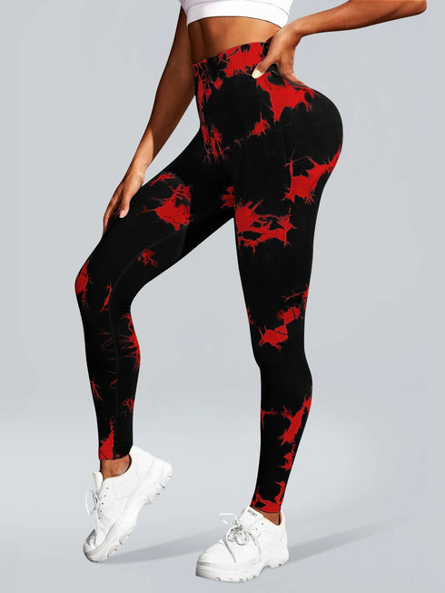 Women's High Waist Seamless Tie-Dye Yoga Leggings