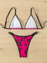 Floral Contrast Print Adjustable Bikini Set