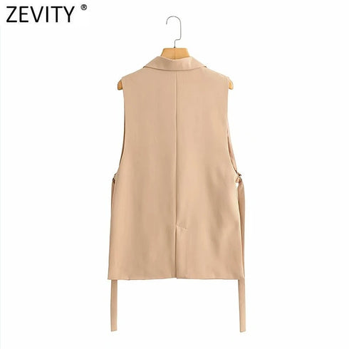 Chic Vintage Women's Sleeveless One-Button Waistcoat