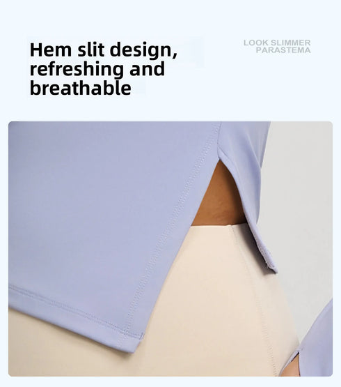 Long Sleeve O-Neck Yoga Top in Solid Colours