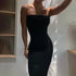 Elegant Bodycon Midi Dress for Women - Black & White