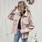 Lapel Single Breasted Wool Loose Coat for Women