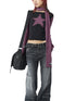 Women's Star Print Long Sleeve Casual T-Shirt