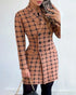 Plaid Woolen Coat Dress for Women