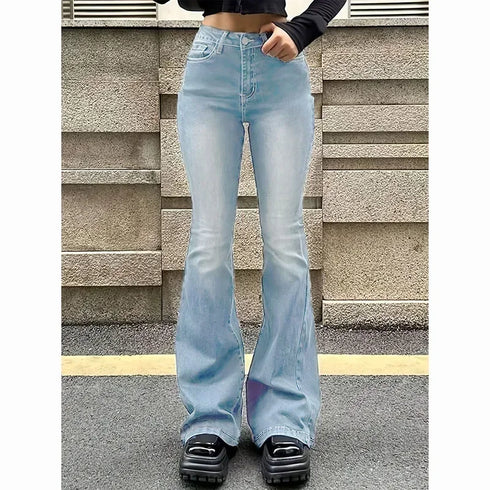 Vintage High Waist Flare Jeans for Women