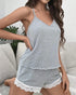 Women's Crochet Lace V-Neck Sleeveless Pyjama Set