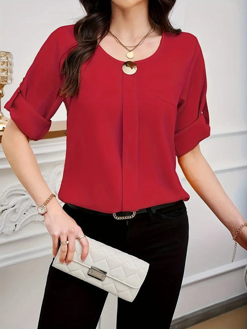 Women's Plus Size Casual Summer Woven Shirt