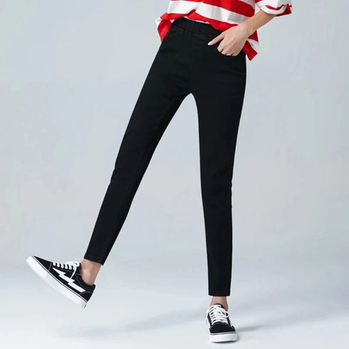 Stylish Women's High Waist Skinny Jeans in Plus Sizes