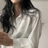 Long Sleeve Casual Blouse with Pockets