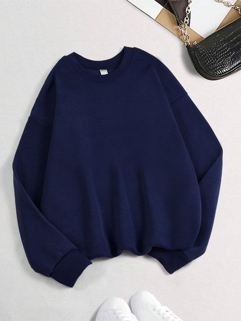 Women's Loose Fleece Pullover Sweatshirt