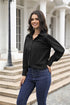 Elegant Long Sleeve Turn Down Collar Blouse