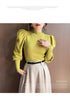 Slim Fit Turtleneck Sweater with Puff Sleeves