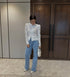 White Lace Hollow Out Blouse for Women
