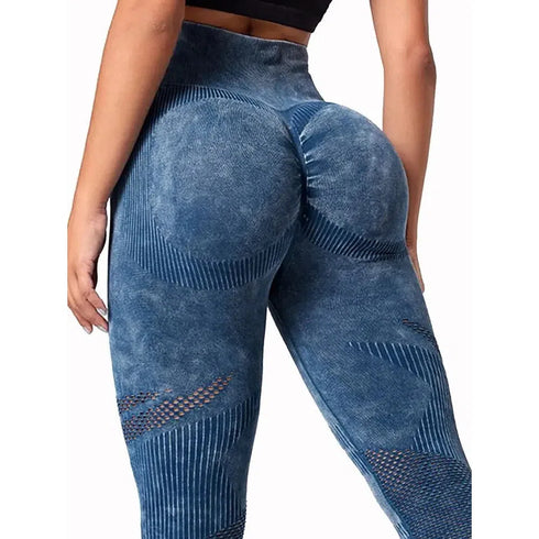 High Waisted Seamless Leggings with Hollowed Out Design