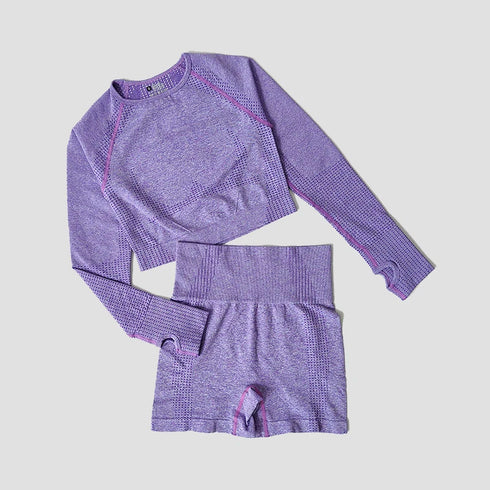 WAREBALL Women's Yoga Set - Long Sleeve Crop Top & Leggings