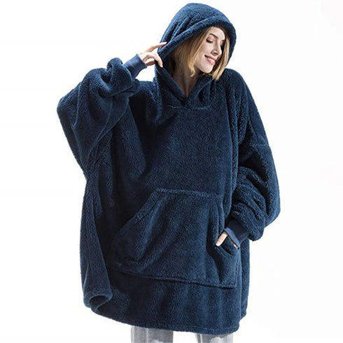 Oversized Hooded Fleece Hoodie Blanket for Women