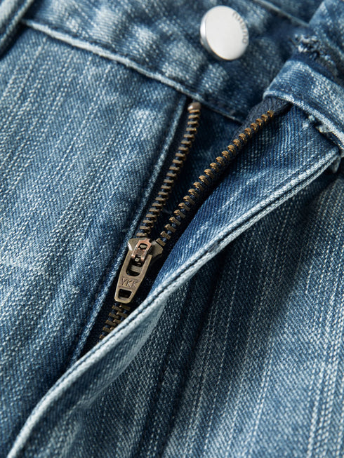 DUSHU Ripped Wide-Leg Denim Jeans