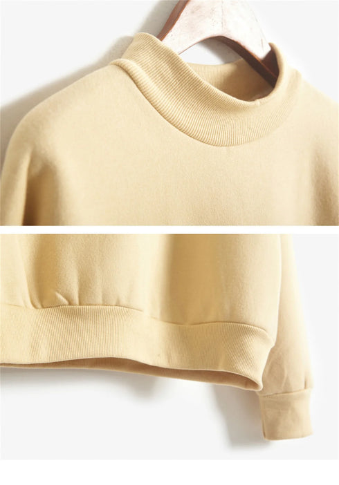 Women's Velvet Turtleneck Long Sleeve Sweatshirt