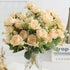 30cm White Silk Peony Bouquet with 5 Large Heads