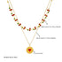 DIEYURO Double-layer Red Heart Necklace