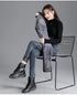 High-Waisted Fleece-Lined Slim Jeans for Women