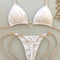 White Lace-Up Bikini Set for Women