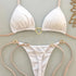 White Lace-Up Bikini Set for Women