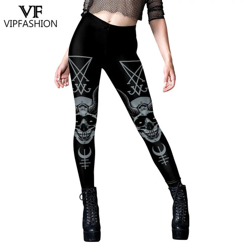 Gothic Steampunk Print Leggings for Women