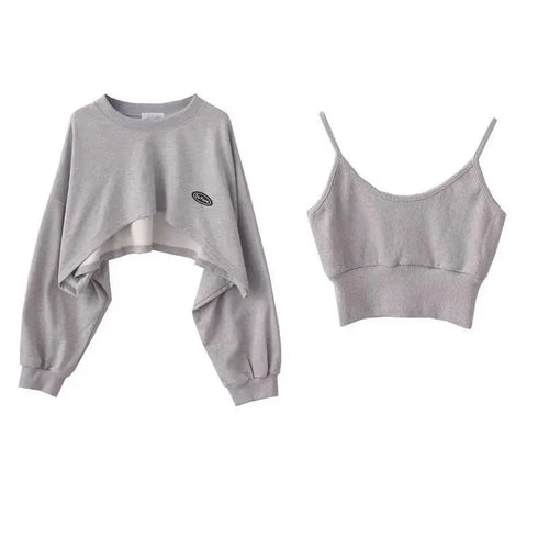 Women's Solid Colour O-neck Long Sleeve Hoodie Sweatshirt