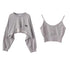 Women's Solid Colour O-neck Long Sleeve Hoodie Sweatshirt